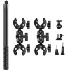 Puluz Motorcycle/Bicycle Mount With Two Clamps And Selfie Stick 150 Cm - (PU495B)