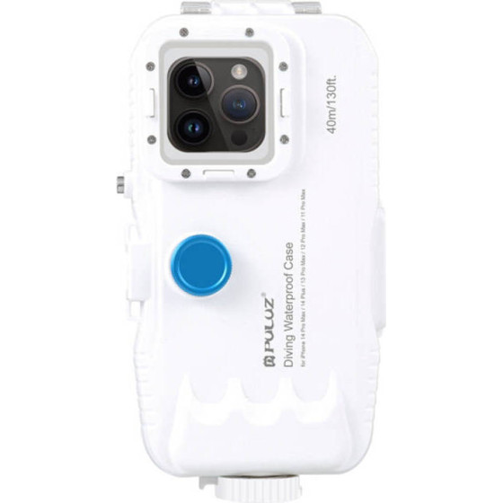 Puluz Plastic Waterproof Phone Case For Iphone 14 Plus/Pro Max/13 Pro Max/12 Pro Max/11 Pro Max (white) - (PU9116W)
