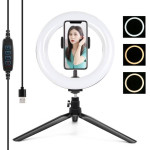 Puluz Tripod Mount With 20cm Led Ring Vlogging - (PKT3073B)