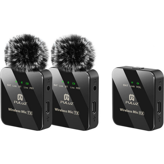 Puluz Wireless Lavalier Microphone 2 Tx + 1 Rx - (PU3154B)