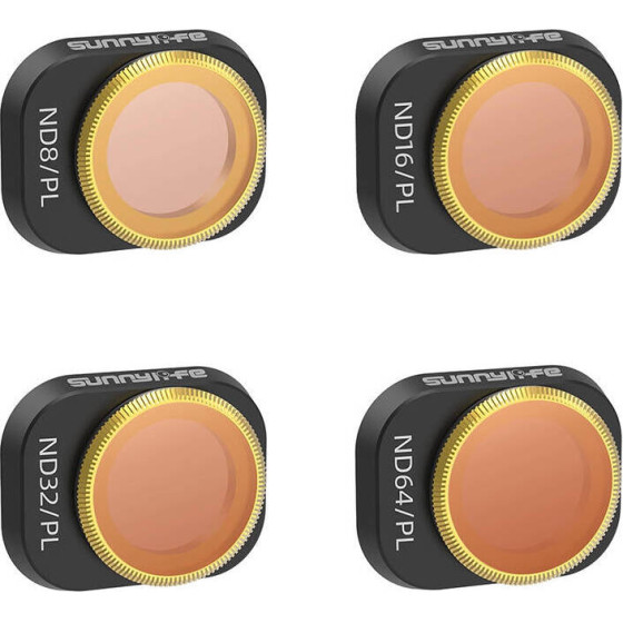 Sunnylife 4 Lens Filters ND/Pl 8, 16, 32, 64 For Dji Mini 4 Pro - (N4P-FI728)