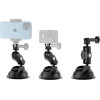 Telesin Universal Suction Cup Holder With Phone Holder And Action Camera Mounting - (TE-SUC-012)