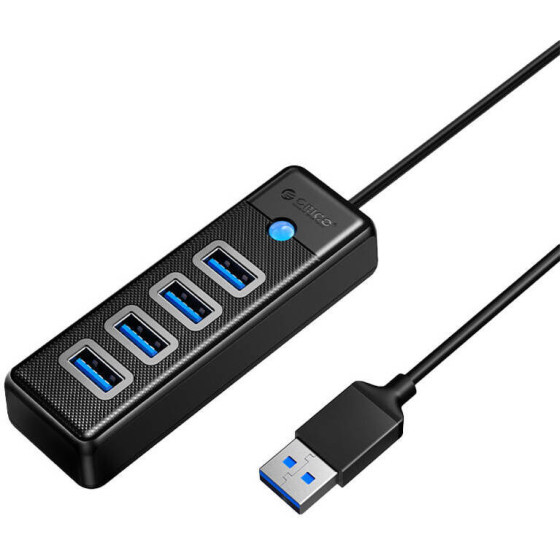 Orico Hub Usb To 4x Usb 3.0, 5 Gbps, 0.15m (Black) - (PW4U-U3-015-BK-EP-IP)