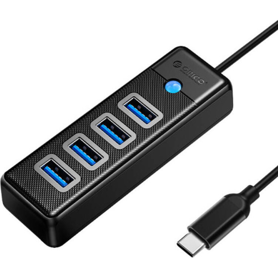 Orico Hub USB-C To 4x Usb 3.0 5GBps 0,15m Black - (PW4U-C3-015-BK-EP-IP)