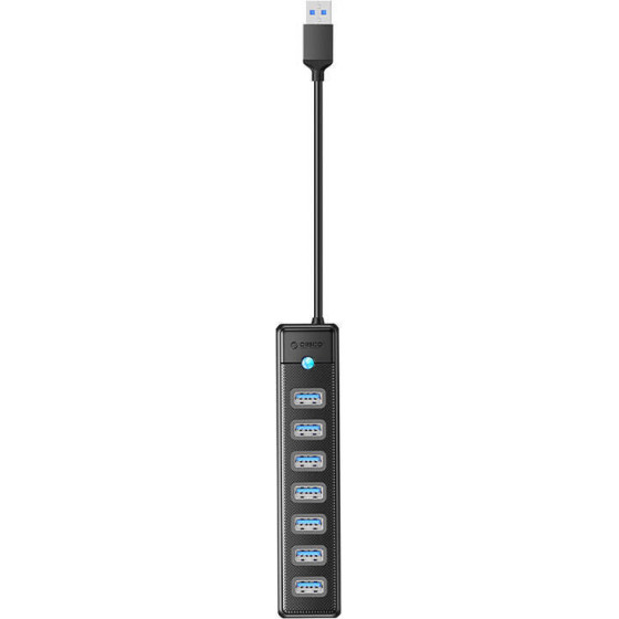 Orico PW7U Usb To 7x Usb 3.0 Hub Adapter (black) - (PW7U-U3-10-BK-EP-IP)