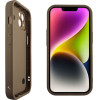 Volte-Tel ���� Iphone 14 6.1'' Silicon Tpu With Strap Full Camera Protection Brown With White BUTTERFLIES