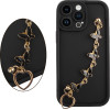 Volte-Tel ���� Iphone 14 Pro Max 6.7'' Silicon Tpu With Strap Full Camera Protection Black With Black BUTTERFLIES