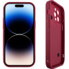 Volte-Tel ���� Iphone 14 Pro Max 6.7'' Silicon Tpu With Strap Full Camera Protection Burgundy With Red HEARTS