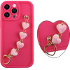 Volte-Tel ���� Iphone 14 Pro Max 6.7'' Silicon Tpu With Strap Full Camera Protection Pink With Pink HEARTS