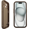 Volte-Tel ���� Iphone 15 6.1'' Silicon Tpu With Strap Full Camera Protection Brown With White BUTTERFLIES