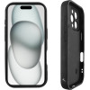 Volte-Tel ���� Iphone 15 Pro 6.1'' Silicon Tpu With Strap Full Camera Protection Black With Black HEARTS