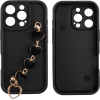 Volte-Tel ���� Iphone 15 Pro 6.1'' Silicon Tpu With Strap Full Camera Protection Black With Black HEARTS