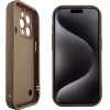 Volte-Tel ���� Iphone 15 Pro 6.1'' Silicon Tpu With Strap Full Camera Protection Brown With White BUTTERFLIES
