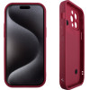 Volte-Tel ���� Iphone 15 Pro Max 6.7'' Silicon Tpu With Strap Full Camera Protection Burgundy With Red HEARTS
