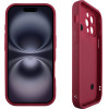 Volte-Tel ���� Iphone 16 6.1'' Silicon Tpu With Strap Full Camera Protection Burgundy With Red HEARTS
