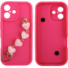 Volte-Tel ���� Iphone 16 6.1'' Silicon Tpu With Strap Full Camera Protection Pink With Pink HEARTS