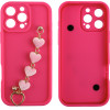 Volte-Tel ���� Iphone 16 Pro 6.3'' Silicon Tpu With Strap Full Camera Protection Pink With Pink HEARTS
