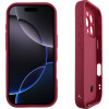 Volte-Tel ���� Iphone 16 Pro Max 6.9'' Silicon Tpu With Strap Full Camera Protection Burgundy With Red HEARTS