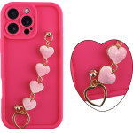 Volte-Tel ���� Iphone 16 Pro Max 6.9'' Silicon Tpu With Strap Full Camera Protection Pink With Pink HEARTS