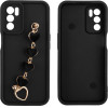 Volte-Tel ���� Samsung A16 4G A165/A16 5G A166 6.7'' Silicon Tpu With Strap Full Camera Protection Black With Black HEARTS
