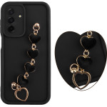 Volte-Tel ���� Samsung A26 5G A266 6.64'' Silicon Tpu With Strap Full Camera Protection Black With Black HEARTS