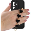 Volte-Tel ���� Samsung A26 5G A266 6.64'' Silicon Tpu With Strap Full Camera Protection Black With Black HEARTS