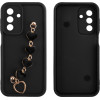 Volte-Tel ���� Samsung A26 5G A266 6.64'' Silicon Tpu With Strap Full Camera Protection Black With Black HEARTS