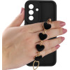 Volte-Tel ���� Samsung A36 5G A366 6.64'' Silicon Tpu With Strap Full Camera Protection Black With Black HEARTS
