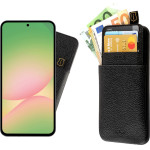 Idol 1991 ���� Samsung A56 5G A566 6.64'' ANTI-Rfid Leather Smart Wallet Camera Guard BLACK