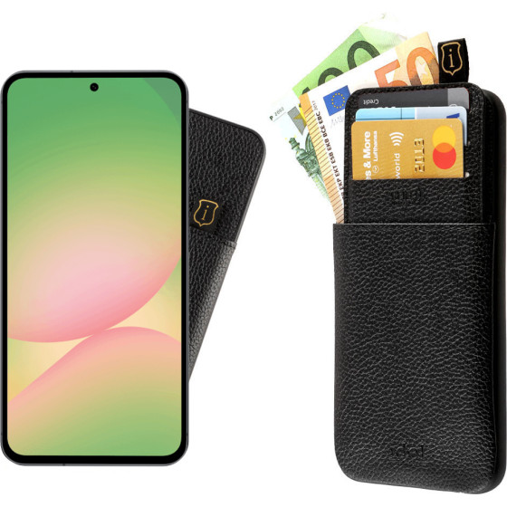 Idol 1991 ���� Samsung A56 5G A566 6.64'' ANTI-Rfid Leather Smart Wallet Camera Guard BLACK