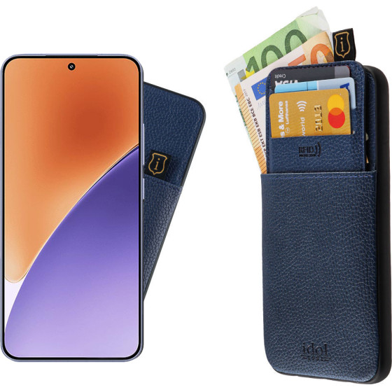Idol 1991 ���� Xiaomi 15 5G 6.36'' ANTI-Rfid Leather Smart Wallet Camera Guard BLUE