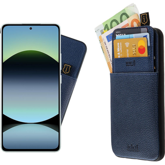 Idol 1991 ���� Xiaomi Redmi Note 14 5G 6.67'' ANTI-Rfid Leather Smart Wallet Camera Guard BLUE