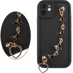Volte-Tel ���� Iphone 12 6.1'' Silicon Tpu With Strap Full Camera Protection Black With Black BUTTERFLIES