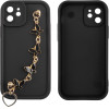 Volte-Tel ���� Iphone 12 6.1'' Silicon Tpu With Strap Full Camera Protection Black With Black BUTTERFLIES