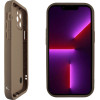 Volte-Tel ���� Iphone 13 Pro 6.1'' Silicon Tpu With Strap Full Camera Protection Brown With White BUTTERFLIES