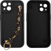 Volte-Tel ���� Iphone 14 6.1'' Silicon Tpu With Strap Full Camera Protection Black With Black BUTTERFLIES