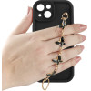 Volte-Tel ���� Iphone 15 6.1'' Silicon Tpu With Strap Full Camera Protection Black With Black BUTTERFLIES