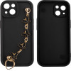 Volte-Tel ���� Iphone 15 6.1'' Silicon Tpu With Strap Full Camera Protection Black With Black BUTTERFLIES
