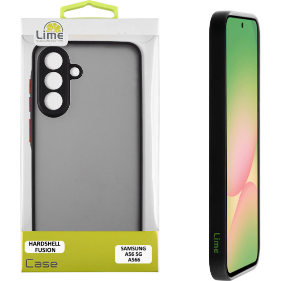 Lime Successories Lime ���� Samsung A56 5G A566 6.7'' Hardshell Fusion Full Camera Protection Black With Red KEYS
