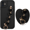 Volte-Tel ���� Iphone 11 6.1'' Silicon Tpu With Strap Full Camera Protection Black With Black HEARTS