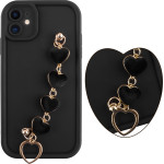 Volte-Tel ���� Iphone 11 6.1'' Silicon Tpu With Strap Full Camera Protection Black With Black HEARTS