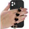 Volte-Tel ���� Iphone 11 6.1'' Silicon Tpu With Strap Full Camera Protection Black With Black HEARTS
