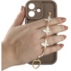Volte-Tel ���� Iphone 16 6.1'' Silicon Tpu With Strap Full Camera Protection Brown With White BUTTERFLIES