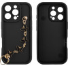 Volte-Tel ���� Iphone 16 Pro 6.3'' Silicon Tpu With Strap Full Camera Protection Black With Black BUTTERFLIES