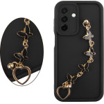 Volte-Tel ���� Samsung A26 5G A266 6.64'' Silicon Tpu With Strap Full Camera Protection Black With Black BUTTERFLIES