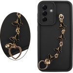 Volte-Tel ���� Samsung A36 5G A366 6.64'' Silicon Tpu With Strap Full Camera Protection Black With Black BUTTERFLIES