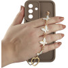 Volte-Tel ���� Samsung A36 5G A366 6.64'' Silicon Tpu With Strap Full Camera Protection Brown With White BUTTERFLIES