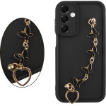 Volte-Tel ���� Samsung A56 5G A566 6.7'' Silicon Tpu With Strap Full Camera Protection Black With Black BUTTERFLIES