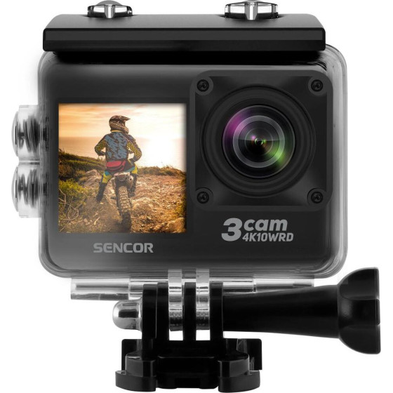 Sencor Action Camera 4k 30FPs 750 Mah 2'' ��� 1.3'' Tft ������ ��� ��������� ���� - (3CAm 4K10WRD)