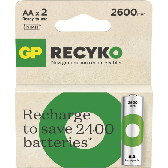 GP ����������������� ��������� AA/R6 2600mAh Ni-Mh Recyko Ready To Use 1.2V 2/BLISTER